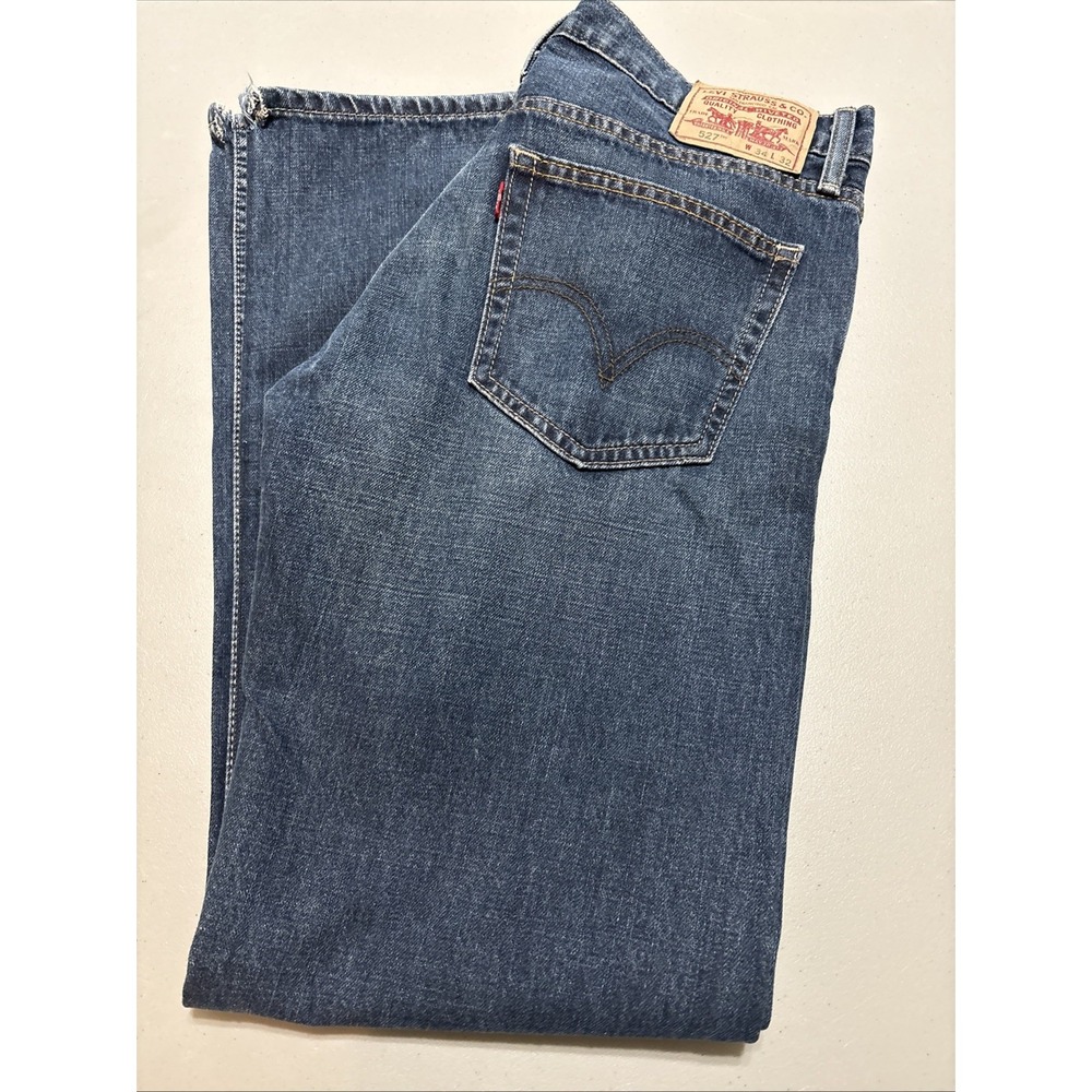 Levi's 527 Jeans Mens 34x32 Blue Medium Wash Slim Bootcut Denim Western Cowboy